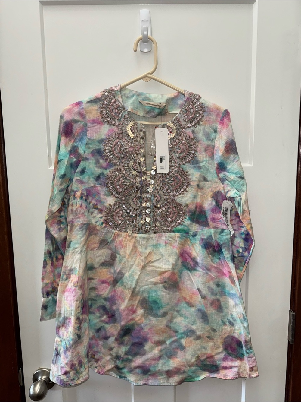 Soft Surroundings NWT Embroidered Mixed-Color Women's Tunic Top